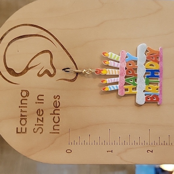 Happy Birthday Earrings - Picture 3 of 6